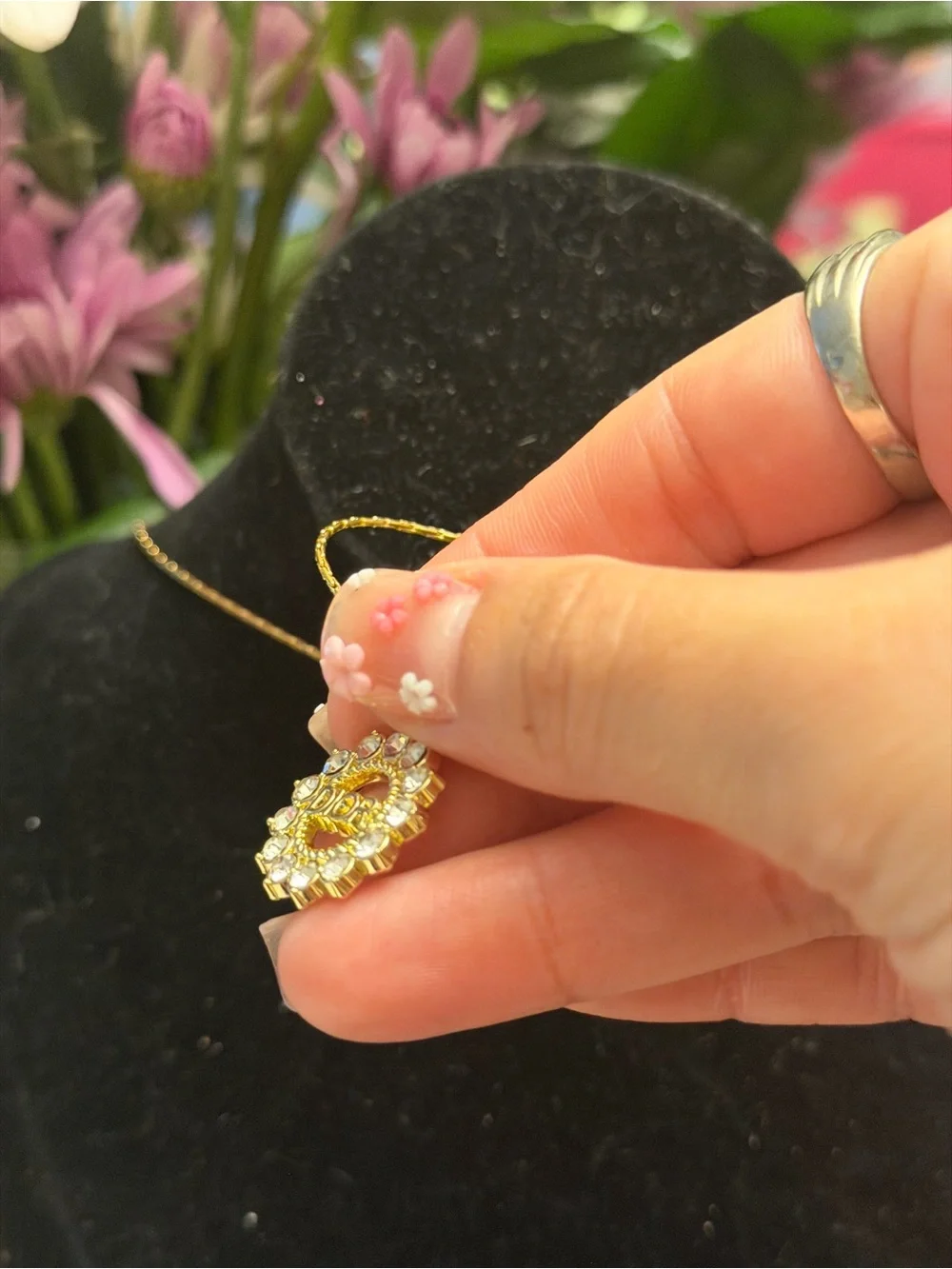 Dior gold and pearl charm necklace